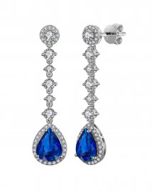 PEAR SAPPHIRE DIAMOND DANGLING (TE1092)