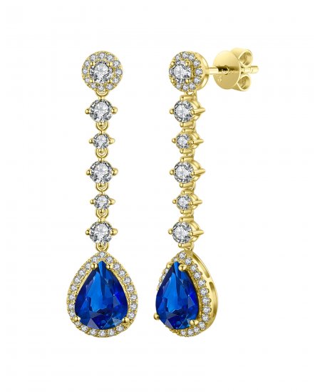 PEAR SAPPHIRE DIAMOND DANGLING (TE1092)