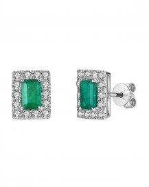 EMERALD CUT DIAMOND STUDS (TE1093)