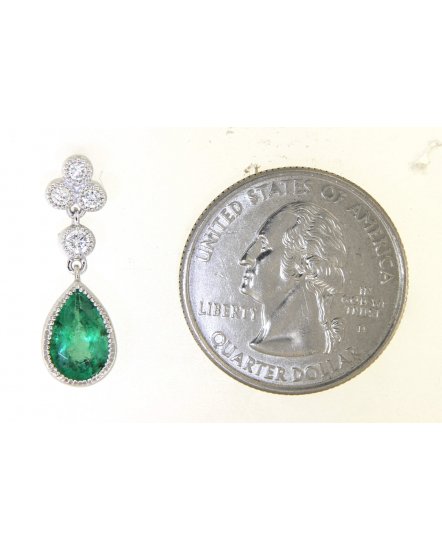 PEAR EMERALD DIAMOND DANGLING (TE1095)