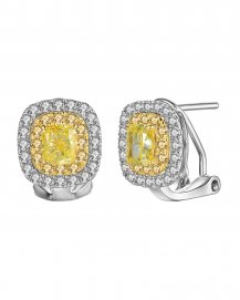 MULTI TONE CUSHION DIAMOND OMEGA BACK (TE1096)