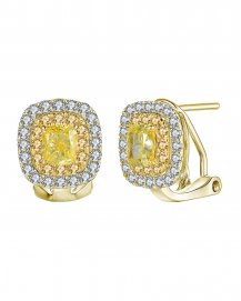 MULTI TONE CUSHION DIAMOND OMEGA BACK (TE1096)