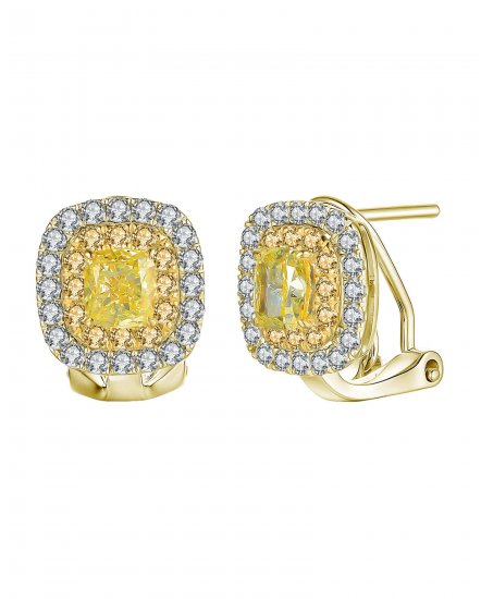 MULTI TONE CUSHION DIAMOND OMEGA BACK (TE1096)