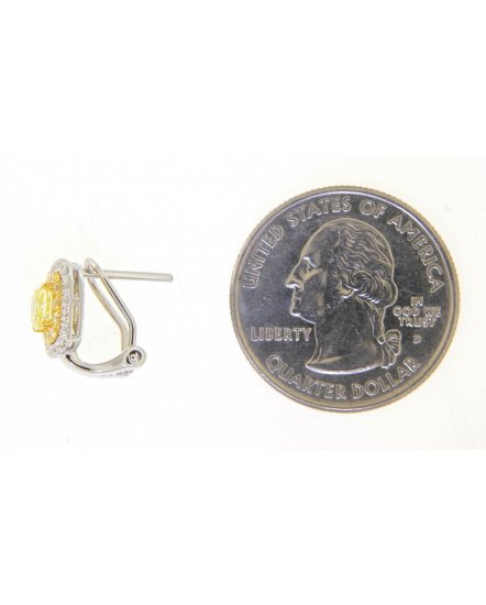 MULTI TONE CUSHION DIAMOND OMEGA BACK (TE1096)