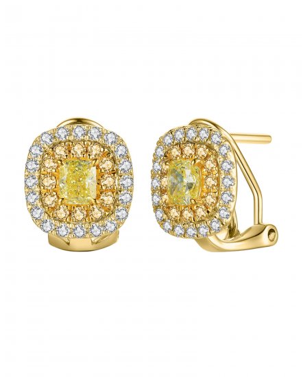 MULTI TONE CUSHION DIAMOND OMEGA BACK (TE1097)