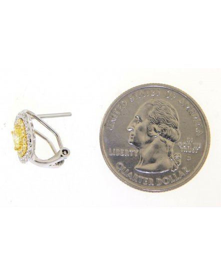 MULTI TONE CUSHION DIAMOND OMEGA BACK (TE1097)