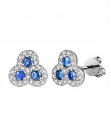 TRIANGLE STYLE SAPPHIRE DIAMOND STUDS (TE1114)