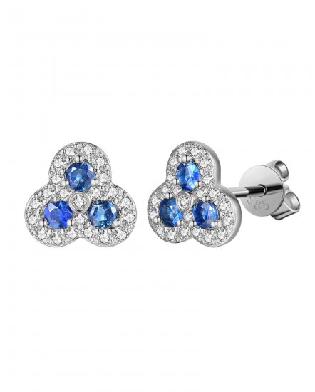TRIANGLE STYLE SAPPHIRE DIAMOND STUDS (TE1114)
