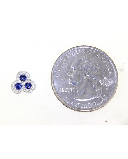 TRIANGLE STYLE SAPPHIRE DIAMOND STUDS (TE1114)
