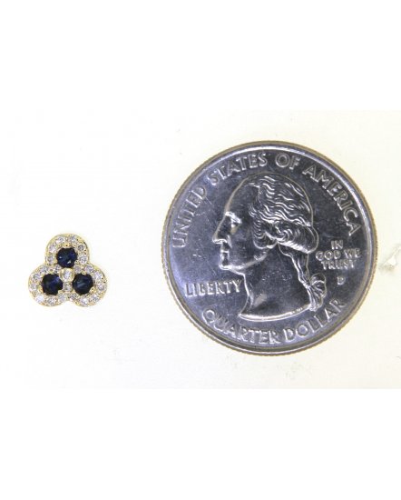 TRIANGLE STYLE SAPPHIRE DIAMOND STUDS (TE1114)