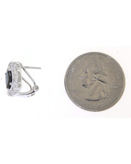 OVAL SAPPHIRE DIAMOND OMEGA BACK (TE1116)