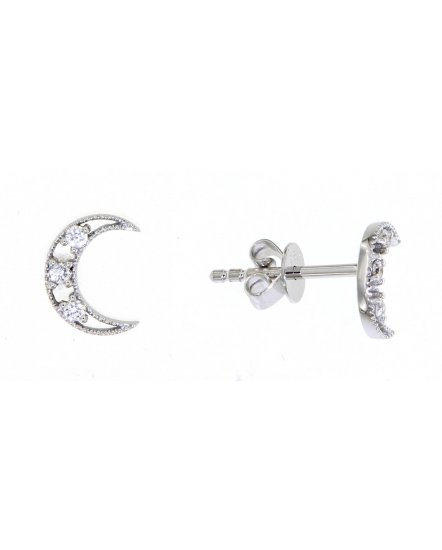 CRESCENT MOON DIAMOND STUDS (TE1119)