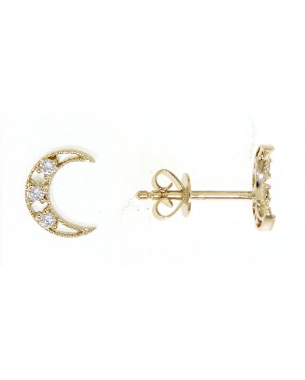 CRESCENT MOON DIAMOND STUDS (TE1119)