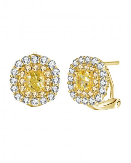 MULTI TONE CUSHION DIAMOND OMEGA BACK (TE1123)