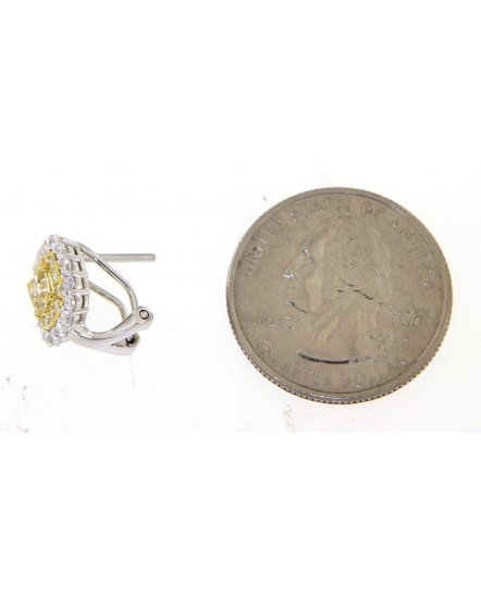 MULTI TONE CUSHION DIAMOND OMEGA BACK (TE1123)