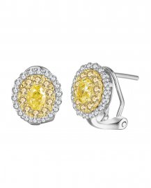 MULTI TONE OVAL DIAMOND OMEGA BACK (TE1130)