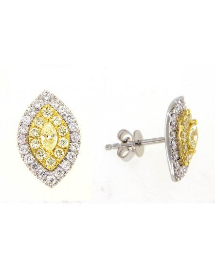 MULTI TONE MARQUISE DIAMOND STUDS (TE1134)