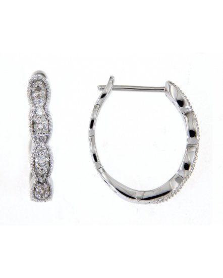 MARQUISE STYLE DIAMOND HOOPS (TE1142)