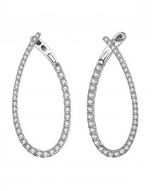 PEAR STYLE DIAMOND HOOPS (TE1161)