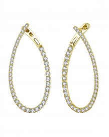 PEAR STYLE DIAMOND HOOPS (TE1161)