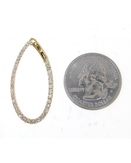 PEAR STYLE DIAMOND HOOPS (TE1161)