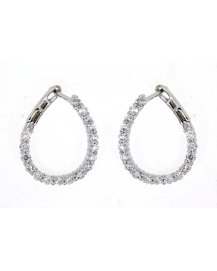 PEAR STYLE DIAMOND HOOPS (TE1163)