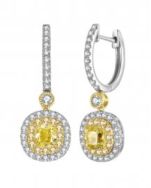 MULTI TONE CUSHION DIAMOND DANGLING (TE1178)