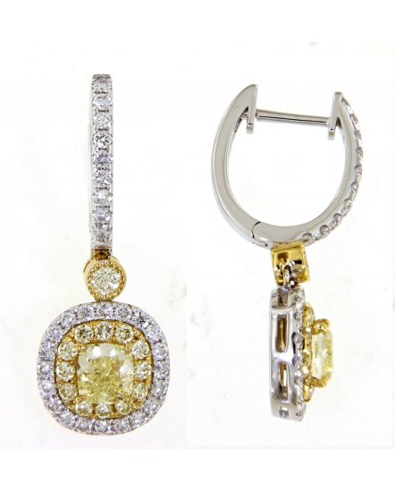 MULTI TONE CUSHION DIAMOND DANGLING (TE1178)