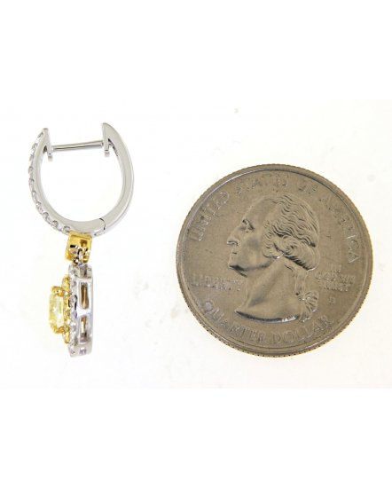 MULTI TONE CUSHION DIAMOND DANGLING (TE1178)