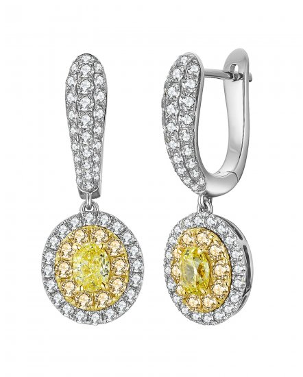 MULTI TONE OVAL DIAMOND DANGLING (TE1182)