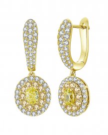 MULTI TONE OVAL DIAMOND DANGLING (TE1182)