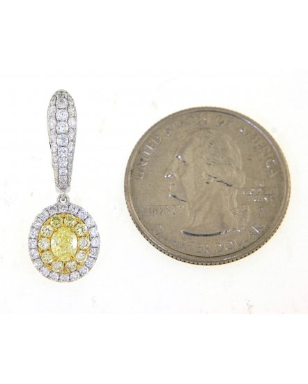 MULTI TONE OVAL DIAMOND DANGLING (TE1182)