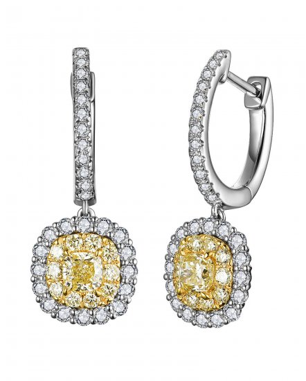 MULTI TONE CUSHION DIAMOND DANGLING (TE1184)