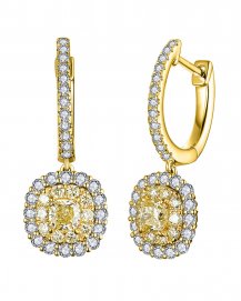 MULTI TONE CUSHION DIAMOND DANGLING (TE1184)