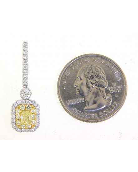 MULTI TONE EMERALD CUT DIAMOND DANGLING (TE1185)