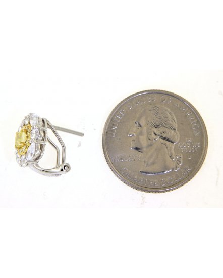 MULTI TONE CUSHION DIAMOND OMEGA BACK (TE1186)