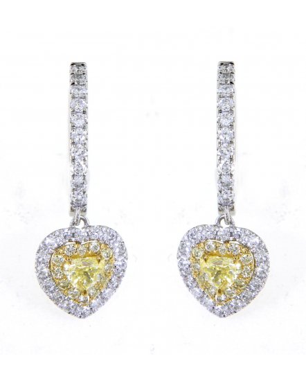MULTI TONE HEART SHAPE DIAMOND DANGLING (TE1188)