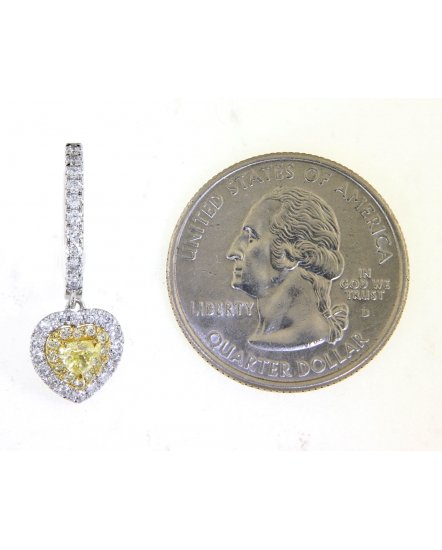 MULTI TONE HEART SHAPE DIAMOND DANGLING (TE1188)