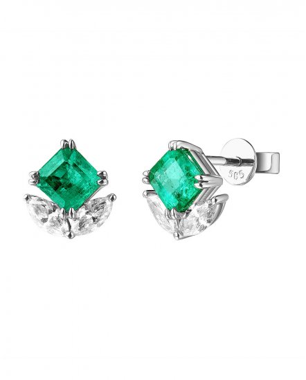 EMERALD CUT DIAMOND STUDS (TE1191)