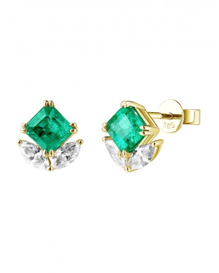EMERALD CUT DIAMOND STUDS (TE1191)