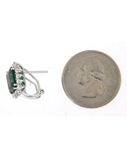 EMERALD CUT DIAMOND OMEGA BACK (TE1193)