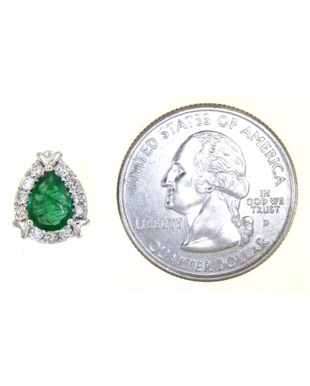 PEAR EMERALD DIAMOND STUDS (TE1195)