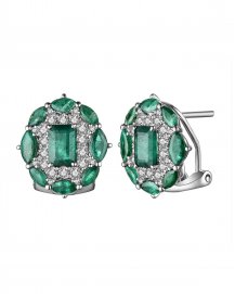 EMERALD CUT DIAMOND OMEGA BACK (TE1197)