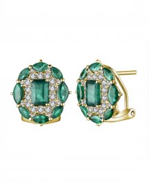 EMERALD CUT DIAMOND OMEGA BACK (TE1197)