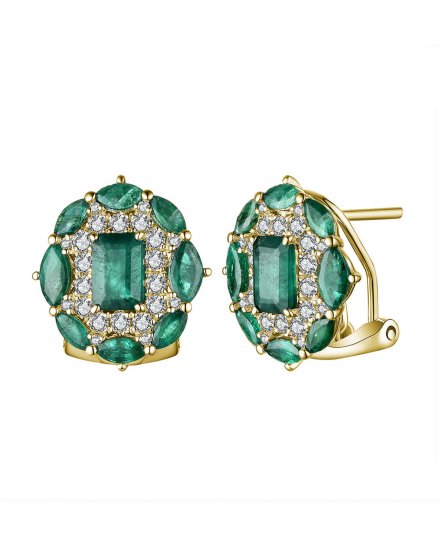 EMERALD CUT DIAMOND OMEGA BACK (TE1197)