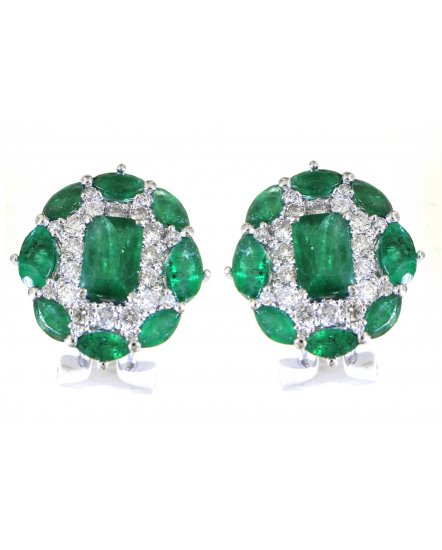 EMERALD CUT DIAMOND OMEGA BACK (TE1197)