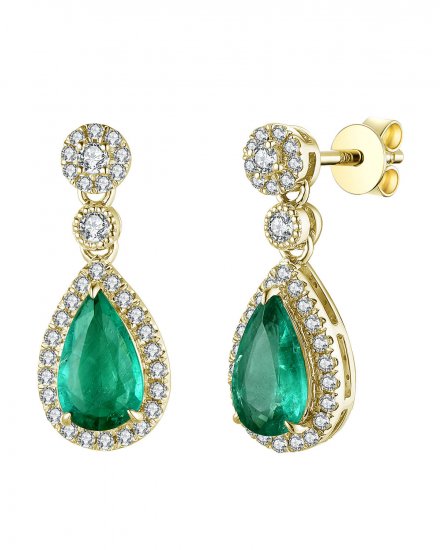 PEAR EMERALD DIAMOND DANGLING (TE1198)