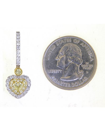 MULTI TONE HEART SHAPE DIAMOND DANGLING (TE1202)