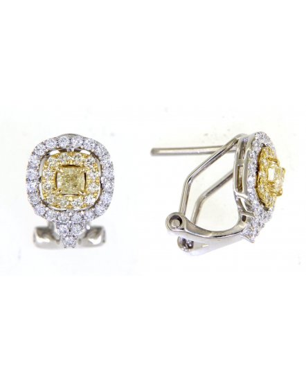 MULTI TONE CUSHION DIAMOND OMEGA BACK (TE1204)