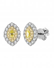 MULTI TONE MARQUISE DIAMOND STUDS (TE1205)
